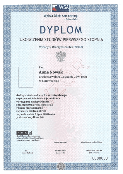 Dyplom licencjata