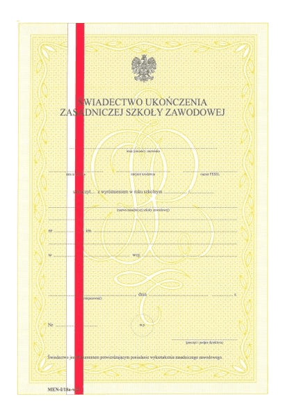 Świadectwo szkoły zawodowej