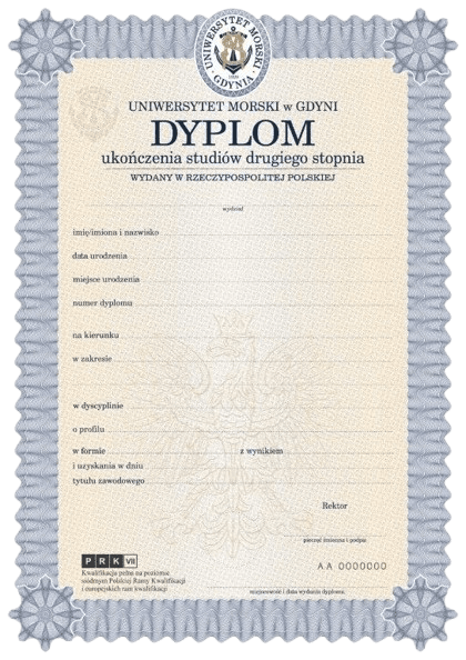 Kolekcjonerski dyplom magistra z wpisem